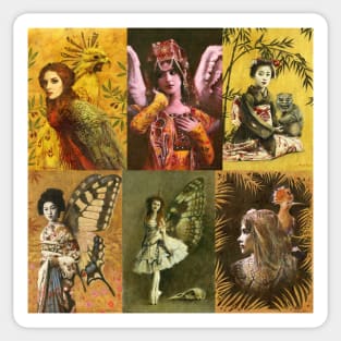 Vintage Decorative Figure Illustrations Sticker